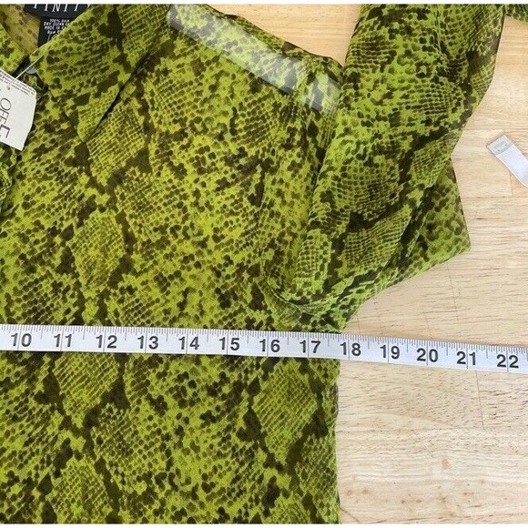 FINITY Silk Boah Snake Print Sheer Buttoned Vintage Shirt 80s 90s Classy Rich 4 - Picture 7 of 9